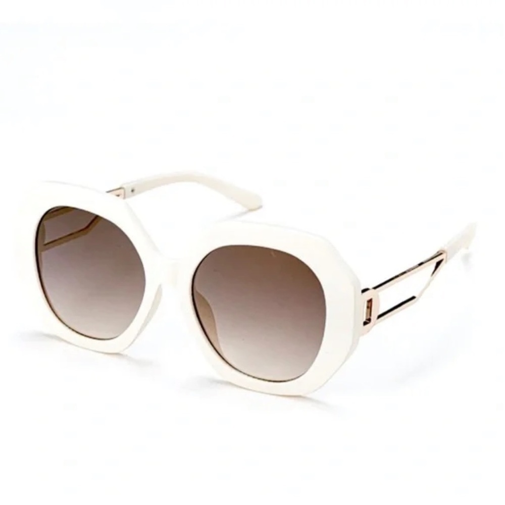 White Retro Oversized Sunglasses